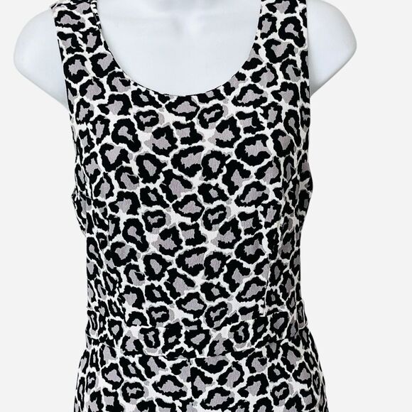 DVF Diane Von Furstenberg Clara Dress Size 6 Zip Up Gato Vanilla Fog Black - Picture 8 of 16